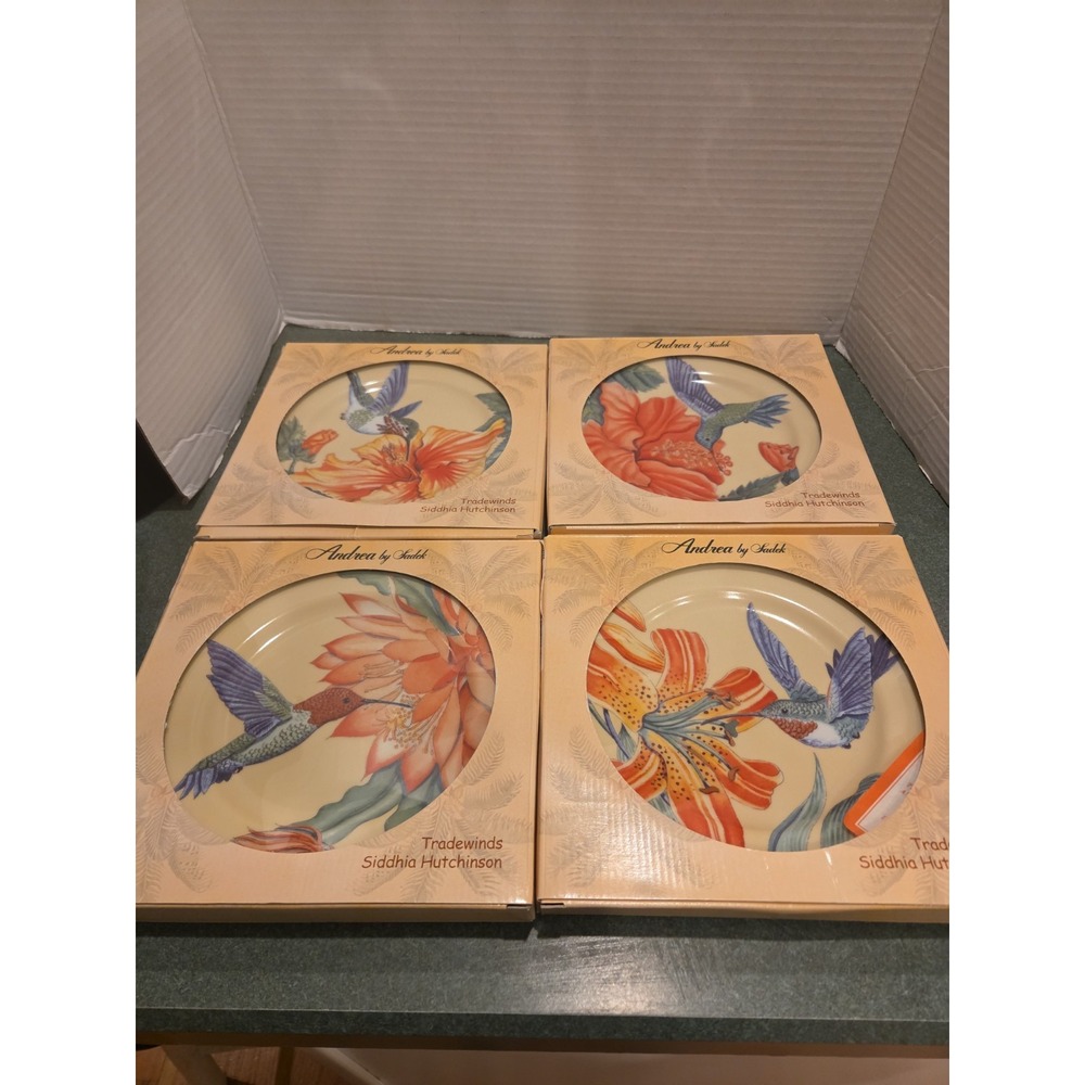 Andrea by Sadek Tradewinds Hummingbird Plates Set of 4 Siddhia Hutchinson